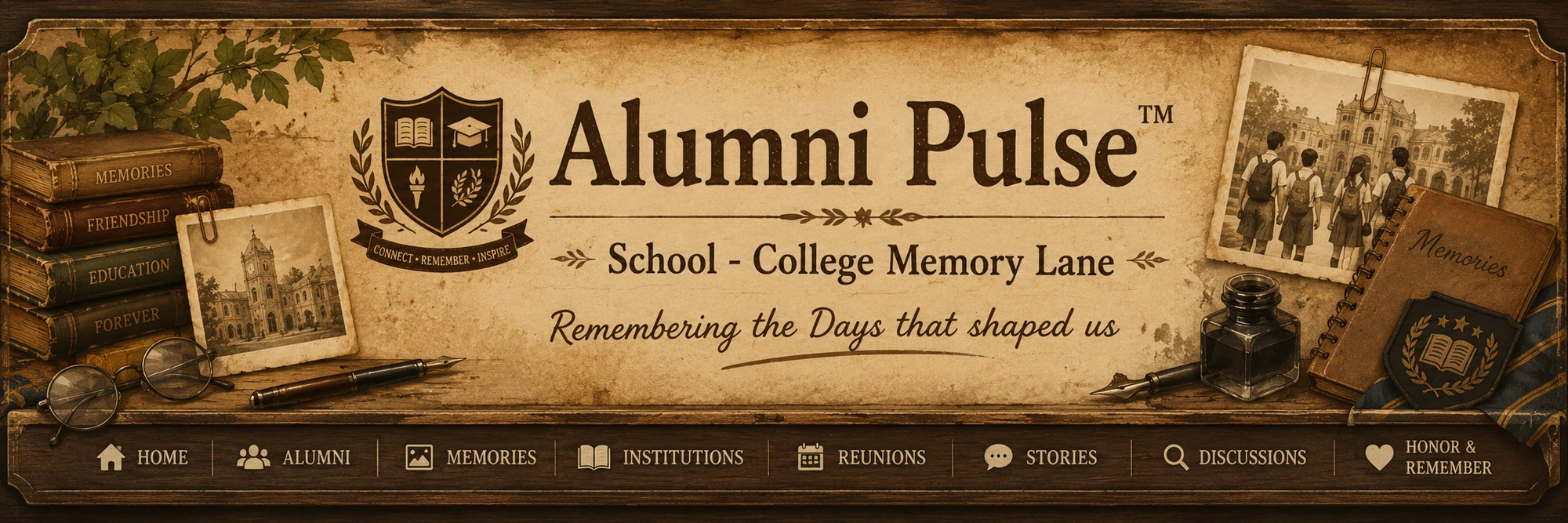 Alumni Pulse — School & College Memory Lane · Remembering the days that shaped us